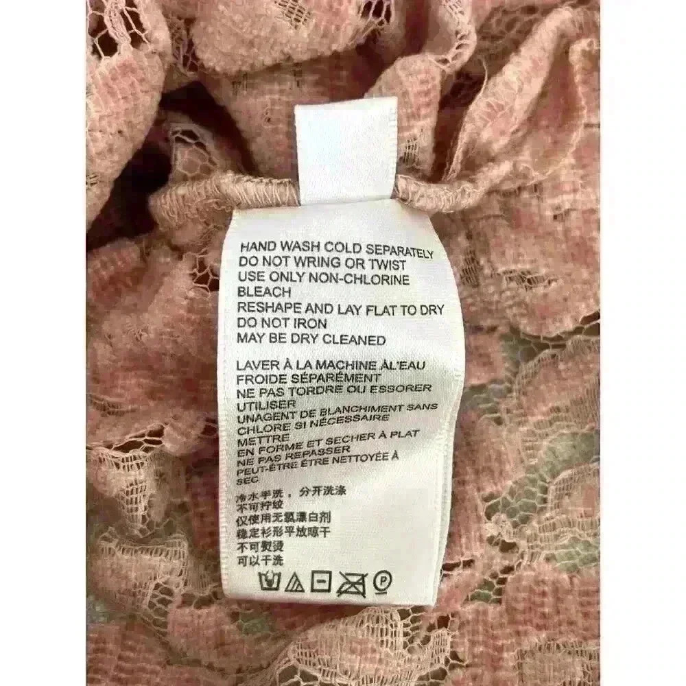 Urban Outiftters Sz SM Pink Lace Cropped Shirt Cottage Core Romantic Fairy - Picture 10 of 12